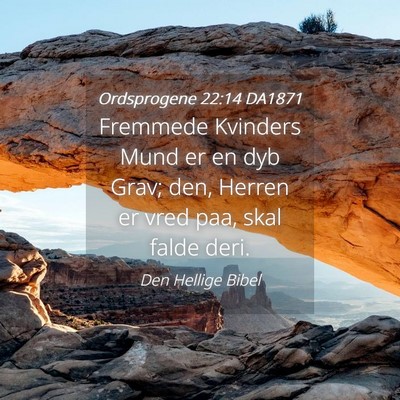 Picture 04 - Ordsprogene 22:14 DA1871 - Fremmede Kvinders Mund er en dyb Grav; den, - Bible Verse Picture