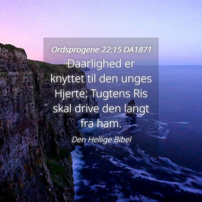 Picture 04 - Ordsprogene 22:15 DA1871 - Daarlighed er knyttet til den unges Hjerte; - Bible Verse Picture