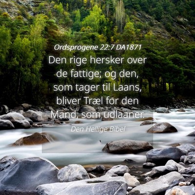 Picture 04 - Ordsprogene 22:7 DA1871 - Den rige hersker over de fattige; og den, som - Bible Verse Picture