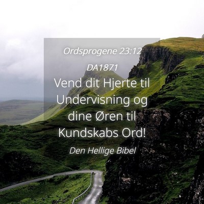 Picture 04 - Ordsprogene 23:12 DA1871 - Vend dit Hjerte til Undervisning og dine Øren - Bible Verse Picture