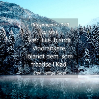 Picture 04 - Ordsprogene 23:20 DA1871 - Vær ikke iblandt Vindrankere, iblandt dem, som - Bible Verse Picture