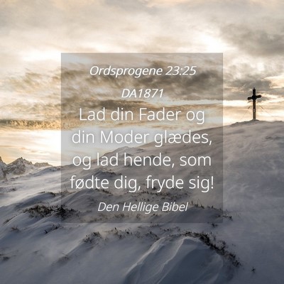 Picture 04 - Ordsprogene 23:25 DA1871 - Lad din Fader og din Moder glædes, og lad hende, - Bible Verse Picture