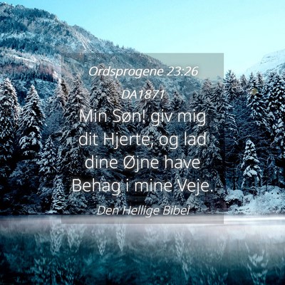 Picture 04 - Ordsprogene 23:26 DA1871 - Min Søn! giv mig dit Hjerte, og lad dine Øjne - Bible Verse Picture