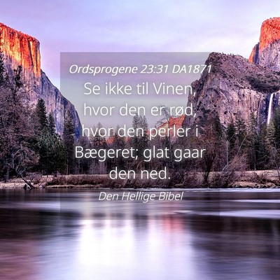 Picture 04 - Ordsprogene 23:31 DA1871 - Se ikke til Vinen, hvor den er rød, hvor den - Bible Verse Picture