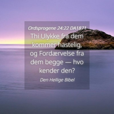 Picture 04 - Ordsprogene 24:22 DA1871 - Thi Ulykke fra dem kommer hastelig, og - Bible Verse Picture