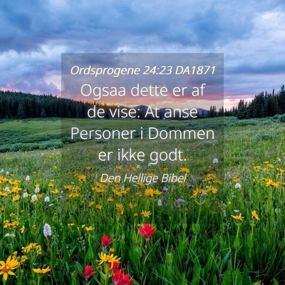Picture 04 - Ordsprogene 24:23 DA1871 - Ogsaa dette er af de vise: At anse Personer i - Bible Verse Picture