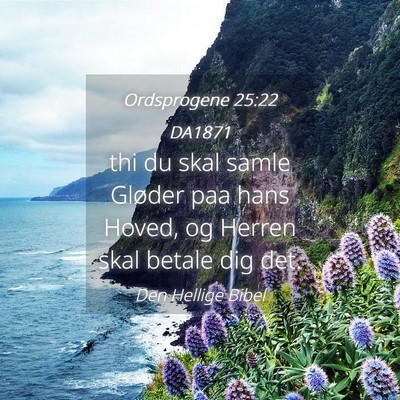 Picture 04 - Ordsprogene 25:22 DA1871 - thi du skal samle Gløder paa hans Hoved, og - Bible Verse Picture