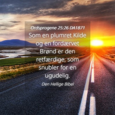 Picture 04 - Ordsprogene 25:26 DA1871 - Som en plumret Kilde og en fordærvet Brønd er - Bible Verse Picture