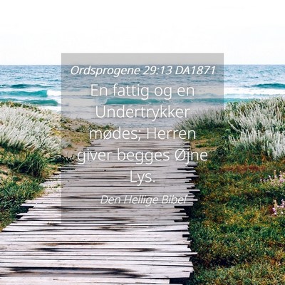 Picture 04 - Ordsprogene 29:13 DA1871 - En fattig og en Undertrykker mødes; Herren giver - Bible Verse Picture