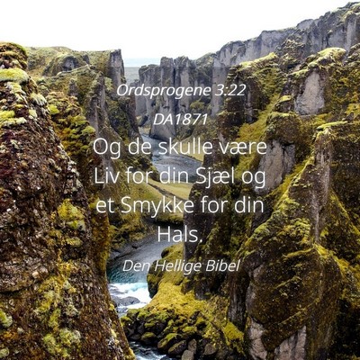 Picture 04 - Ordsprogene 3:22 DA1871 - Og de skulle være Liv for din Sjæl og et Smykke - Bible Verse Picture