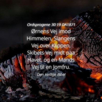 Picture 04 - Ordsprogene 30:19 DA1871 - Ørnens Vej imod Himmelen, Slangens Vej over - Bible Verse Picture