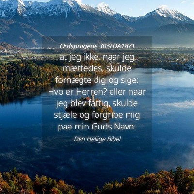 Picture 04 - Ordsprogene 30:9 DA1871 - at jeg ikke, naar jeg mættedes, skulde fornægte - Bible Verse Picture