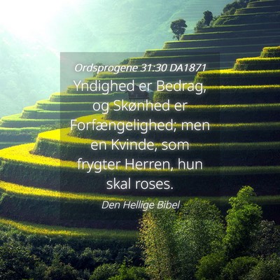 Picture 04 - Ordsprogene 31:30 DA1871 - Yndighed er Bedrag, og Skønhed er - Bible Verse Picture