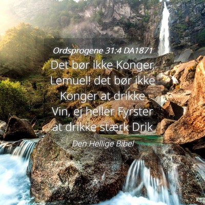 Picture 04 - Ordsprogene 31:4 DA1871 - Det bør ikke Konger, Lemuel! det bør ikke - Bible Verse Picture