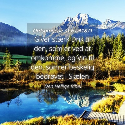 Picture 04 - Ordsprogene 31:6 DA1871 - Giver stærk Drik til den, som er ved at omkomme, - Bible Verse Picture