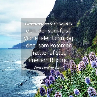 Picture 04 - Ordsprogene 6:19 DA1871 - den, der som falsk Vidne taler Løgn; og den, som - Bible Verse Picture