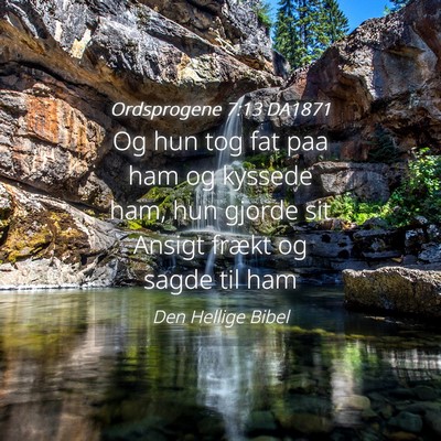 Picture 04 - Ordsprogene 7:13 DA1871 - Og hun tog fat paa ham og kyssede ham, hun gjorde - Bible Verse Picture