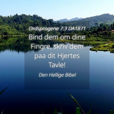 Picture 04 - Ordsprogene 7:3 DA1871 - Bind dem om dine Fingre, skriv dem paa dit - Bible Verse Picture