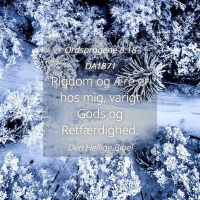 Picture 04 - Ordsprogene 8:18 DA1871 - Rigdom og Ære er hos mig, varigt Gods og - Bible Verse Picture