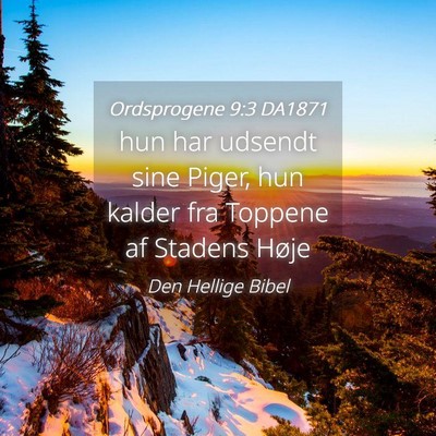 Picture 04 - Ordsprogene 9:3 DA1871 - hun har udsendt sine Piger, hun kalder fra - Bible Verse Picture