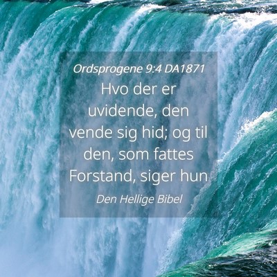 Picture 04 - Ordsprogene 9:4 DA1871 - Hvo der er uvidende, den vende sig hid; og til - Bible Verse Picture