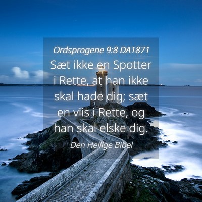 Picture 04 - Ordsprogene 9:8 DA1871 - Sæt ikke en Spotter i Rette, at han ikke skal - Bible Verse Picture