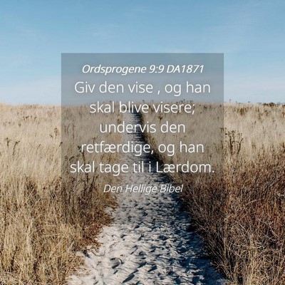 Picture 04 - Ordsprogene 9:9 DA1871 - Giv den vise , og han skal blive visere; undervis - Bible Verse Picture