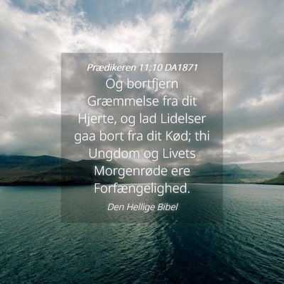 Picture 04 - Prædikeren 11:10 DA1871 - Og bortfjern Græmmelse fra dit Hjerte, og lad - Bible Verse Picture
