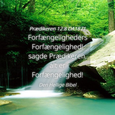Picture 04 - Prædikeren 12:8 DA1871 - Forfængeligheders Forfængelighed! sagde - Bible Verse Picture