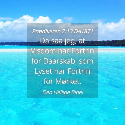 Picture 04 - Prædikeren 2:13 DA1871 - Da saa jeg, at Visdom har Fortrin for Daarskab, - Bible Verse Picture