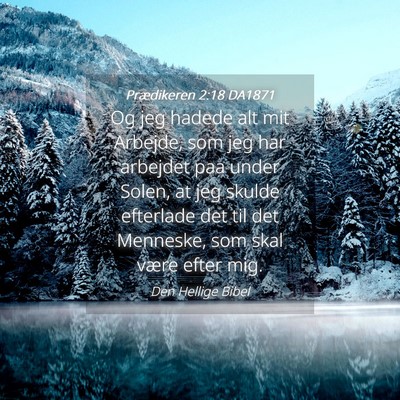 Picture 04 - Prædikeren 2:18 DA1871 - Og jeg hadede alt mit Arbejde, som jeg har - Bible Verse Picture