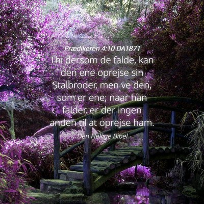 Picture 04 - Prædikeren 4:10 DA1871 - Thi dersom de falde, kan den ene oprejse sin - Bible Verse Picture