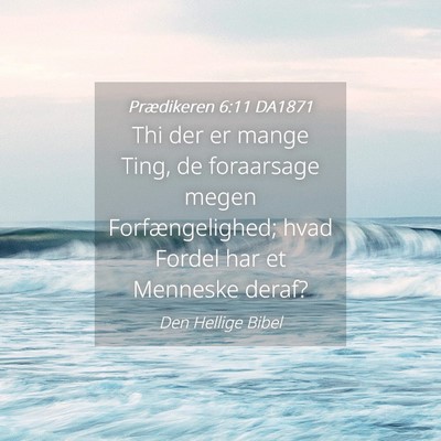 Picture 04 - Prædikeren 6:11 DA1871 - Thi der er mange Ting, de foraarsage megen - Bible Verse Picture