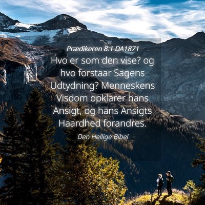 Picture 04 - Prædikeren 8:1 DA1871 - Hvo er som den vise? og hvo forstaar Sagens - Bible Verse Picture