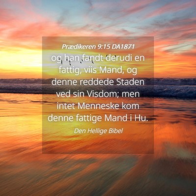 Picture 04 - Prædikeren 9:15 DA1871 - og han fandt derudi en fattig, viis Mand, og - Bible Verse Picture