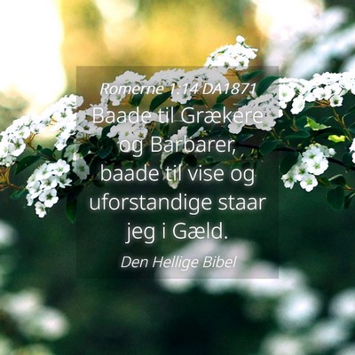 Picture 04 - Romerne 1:14 DA1871 - Baade til Grækere og Barbarer, baade til vise og - Bible Verse Picture