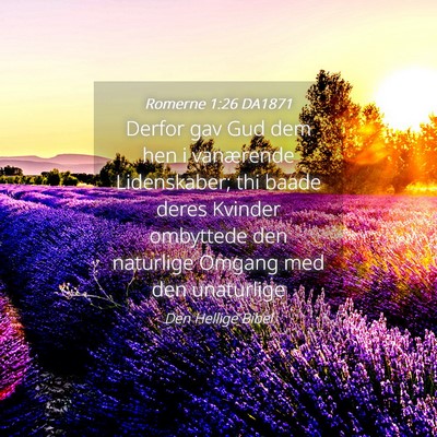 Picture 04 - Romerne 1:26 DA1871 - Derfor gav Gud dem hen i vanærende Lidenskaber; - Bible Verse Picture