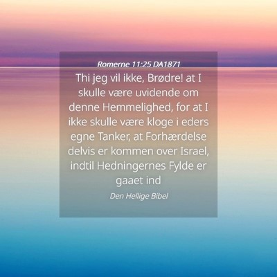 Picture 04 - Romerne 11:25 DA1871 - Thi jeg vil ikke, Brødre! at I skulle være - Bible Verse Picture