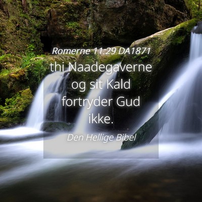 Picture 04 - Romerne 11:29 DA1871 - thi Naadegaverne og sit Kald fortryder Gud - Bible Verse Picture