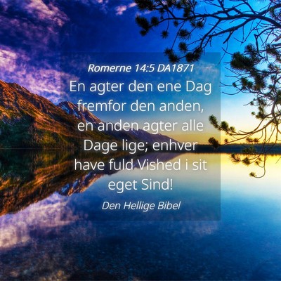 Picture 04 - Romerne 14:5 DA1871 - En agter den ene Dag fremfor den anden, en anden - Bible Verse Picture