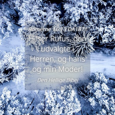 Picture 04 - Romerne 16:13 DA1871 - Hilser Rufus, den udvalgte i Herren, og hans og - Bible Verse Picture