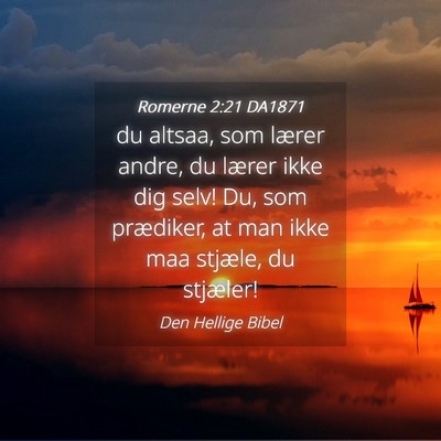 Picture 04 - Romerne 2:21 DA1871 - du altsaa, som lærer andre, du lærer ikke dig - Bible Verse Picture