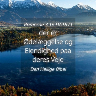 Picture 04 - Romerne 3:16 DA1871 - der er Ødelæggelse og Elendighed paa deres - Bible Verse Picture