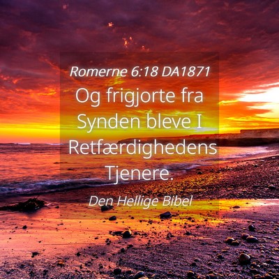 Picture 04 - Romerne 6:18 DA1871 - Og frigjorte fra Synden bleve I Retfærdighedens - Bible Verse Picture