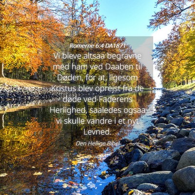 Picture 04 - Romerne 6:4 DA1871 - Vi bleve altsaa begravne med ham ved Daaben til - Bible Verse Picture