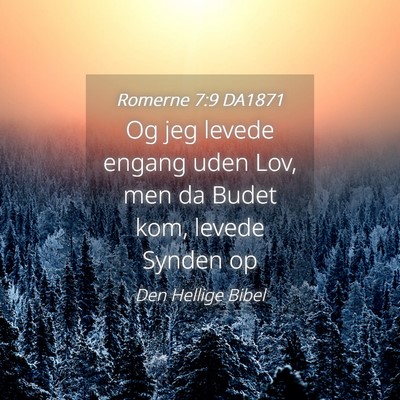 Picture 04 - Romerne 7:9 DA1871 - Og jeg levede engang uden Lov, men da Budet kom, - Bible Verse Picture