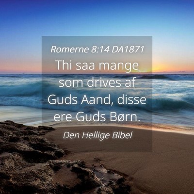 Picture 04 - Romerne 8:14 DA1871 - Thi saa mange som drives af Guds Aand, disse ere - Bible Verse Picture