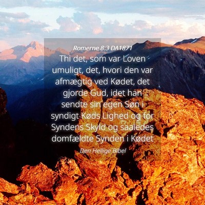 Picture 04 - Romerne 8:3 DA1871 - Thi det, som var Loven umuligt, det, hvori den - Bible Verse Picture