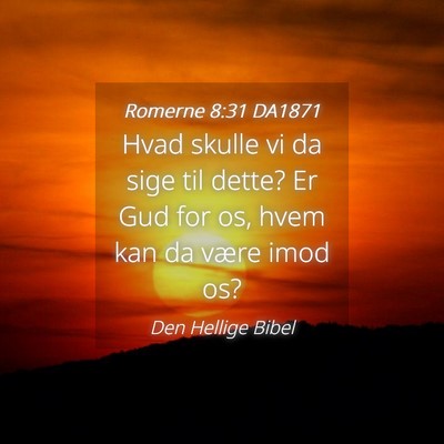 Picture 04 - Romerne 8:31 DA1871 - Hvad skulle vi da sige til dette? Er Gud for os, - Bible Verse Picture