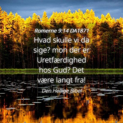 Picture 04 - Romerne 9:14 DA1871 - Hvad skulle vi da sige? mon der er Uretfærdighed - Bible Verse Picture